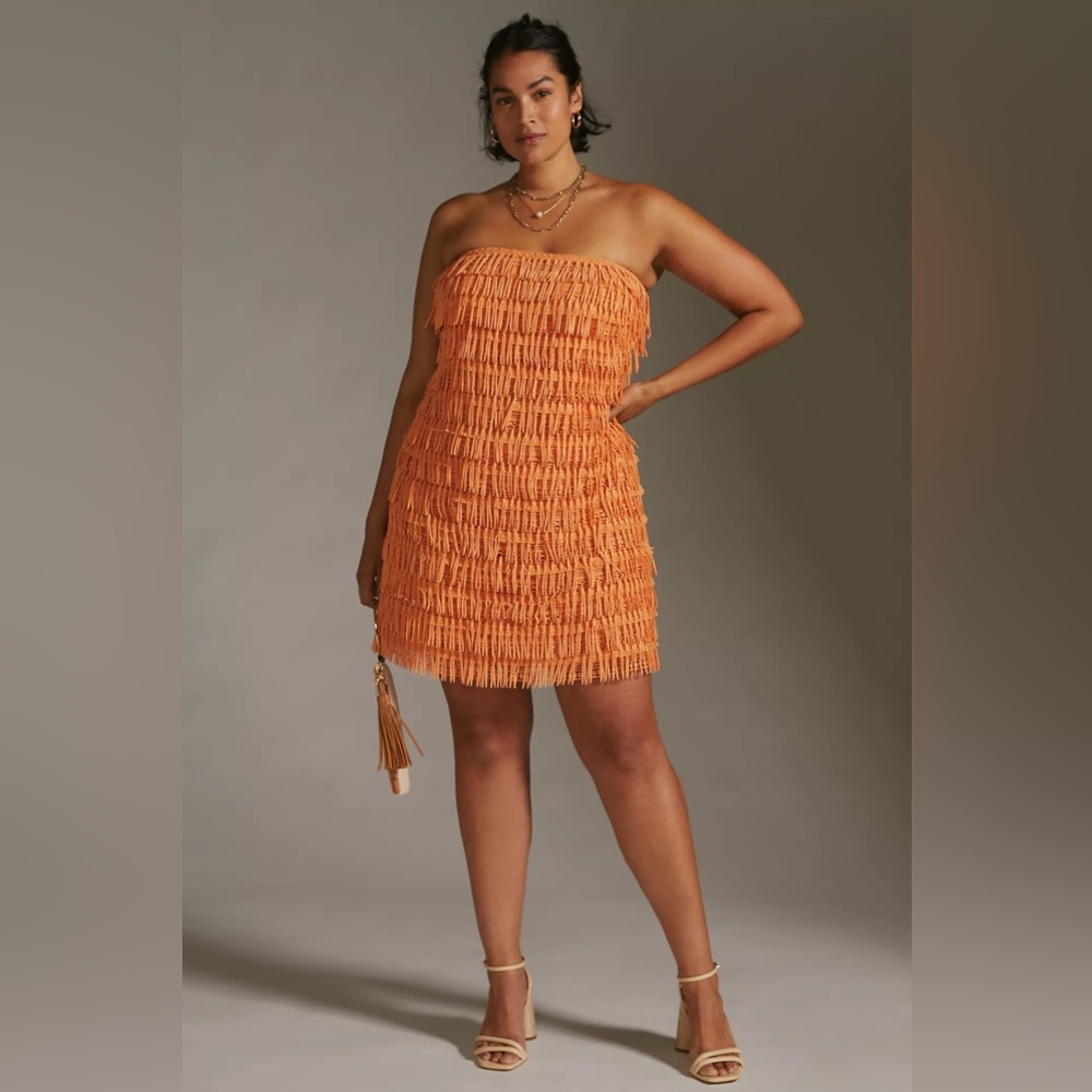 Let Me Be Tropical Fringed Tube Mini Dress